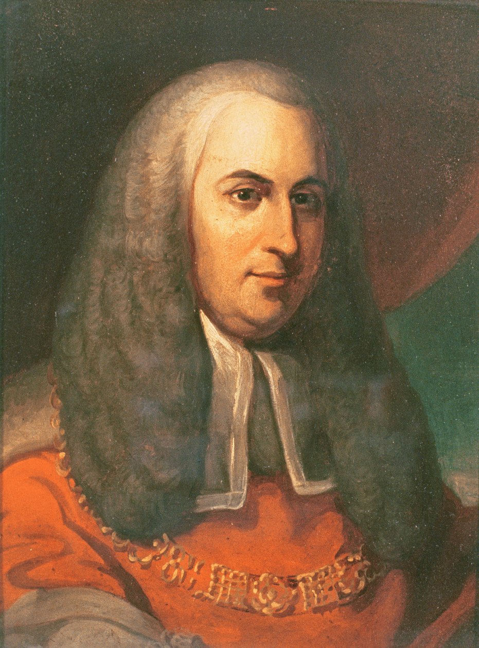 Charles Pratt (1714-94) Earl of Camden (olie på møllebræt) af Joshua after Reynolds