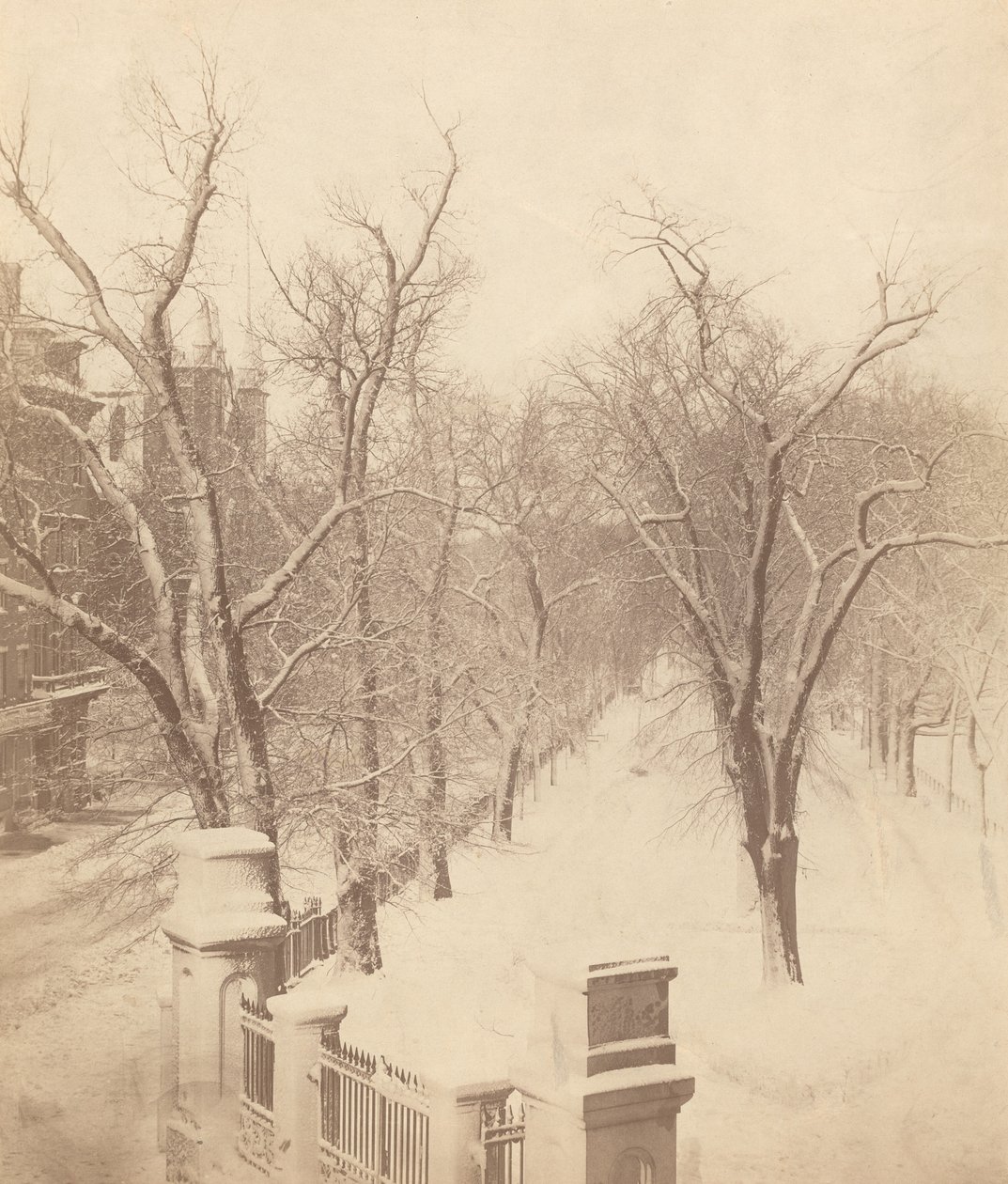 Boston Common Snow Scene af Josiah Johnson Hawes
