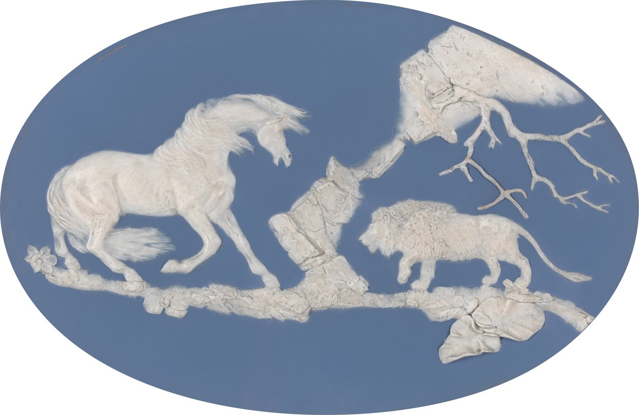 Hest skræmt af en løve (afsnit A) af Josiah Wedgwood