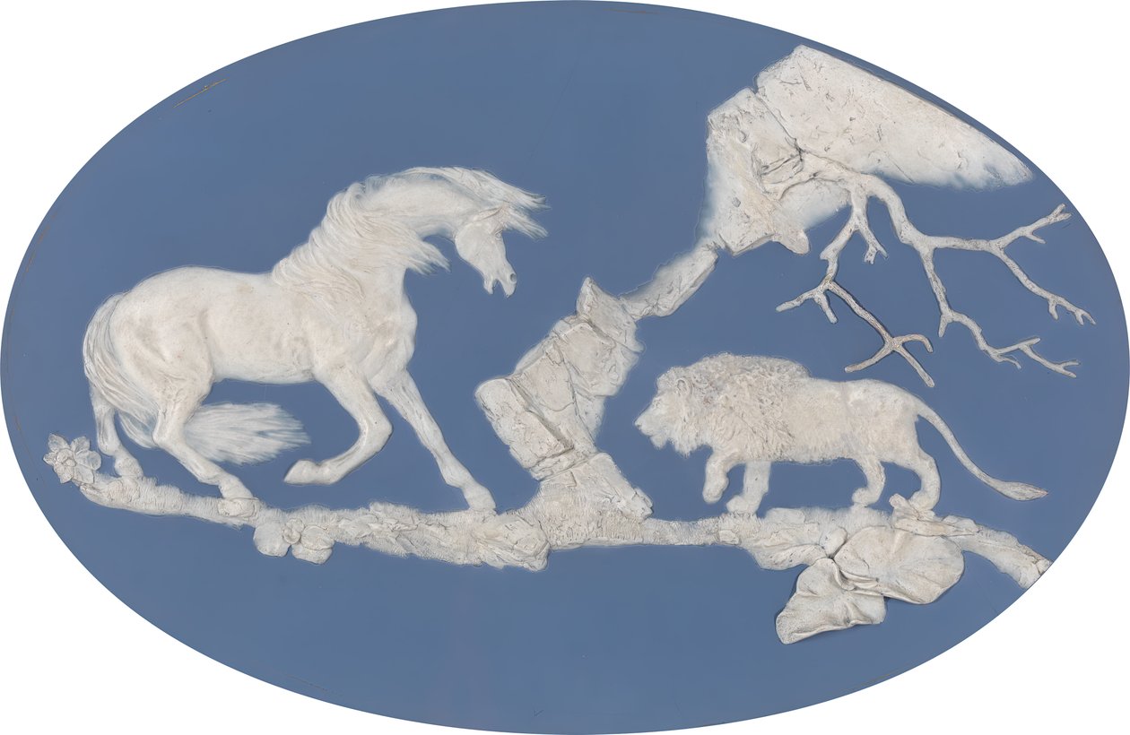 Horse Frightened by a Lion Episode A, modelleret 1780. af Josiah Wedgwood