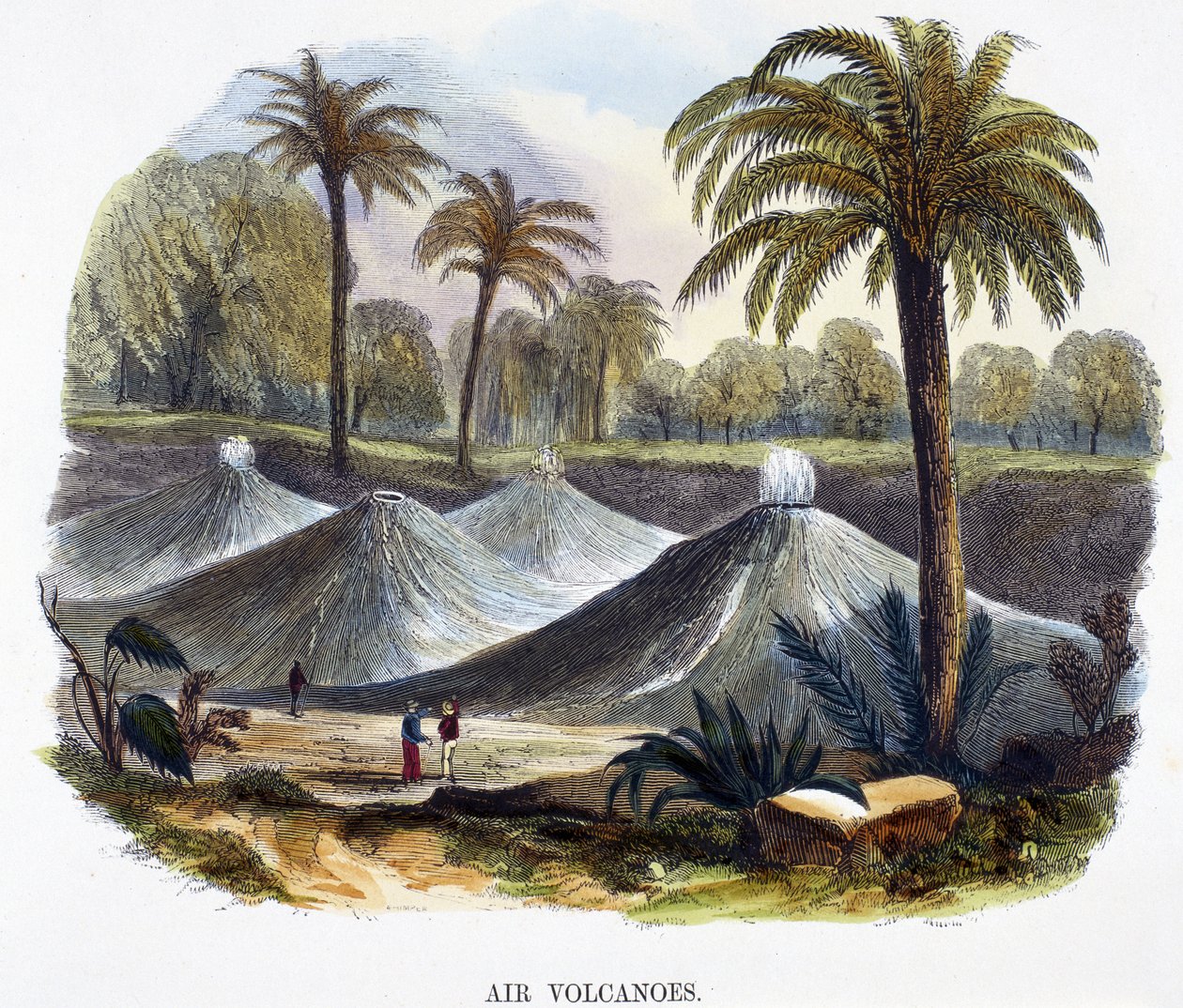 Air Volcanoes, nær Cartagena, Colombia, fra Phenomena of Nature, 1849 af Josiah Wood Whymper