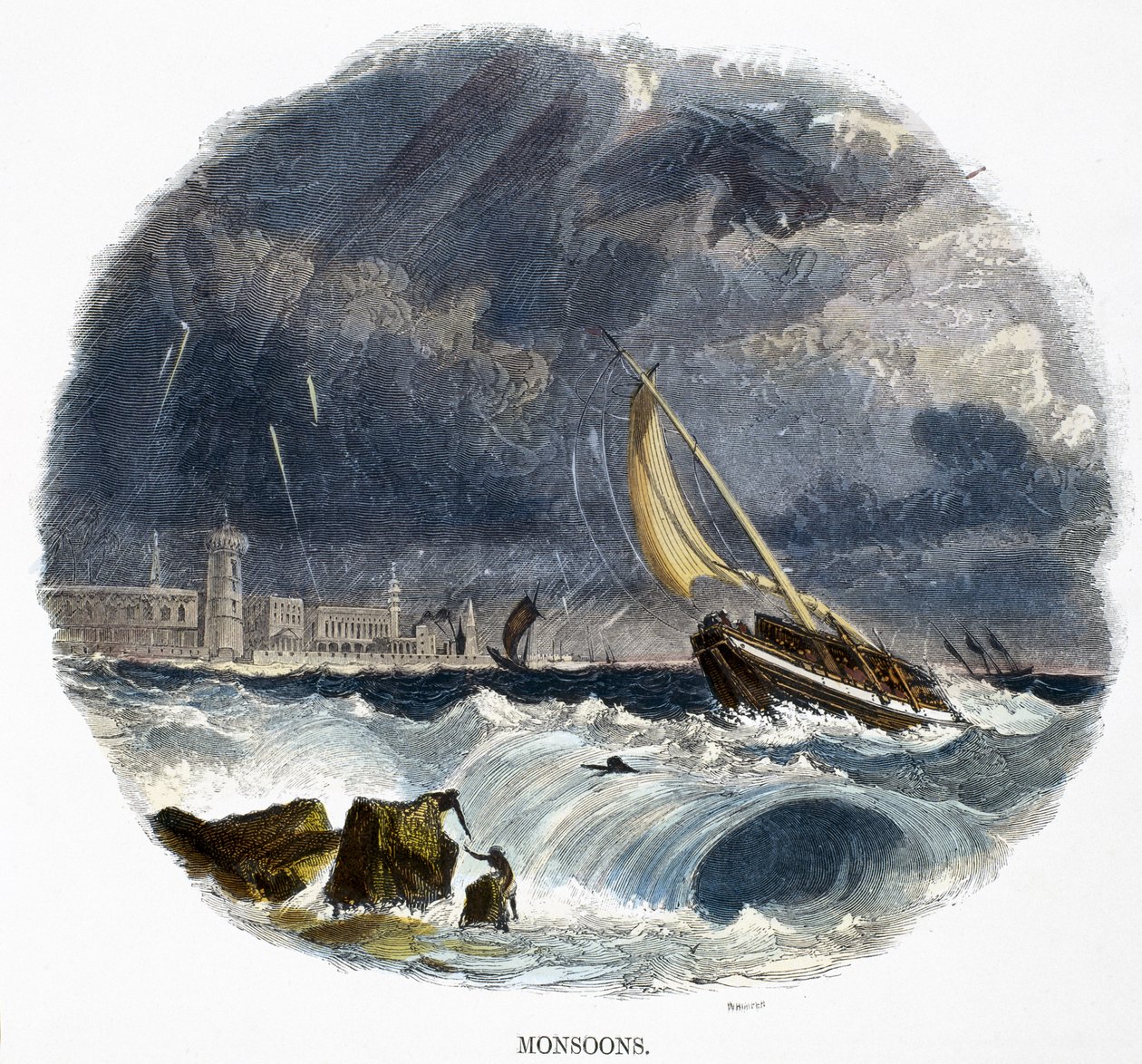 Monsuner, fra Phenomena of Nature, 1849 af Josiah Wood Whymper
