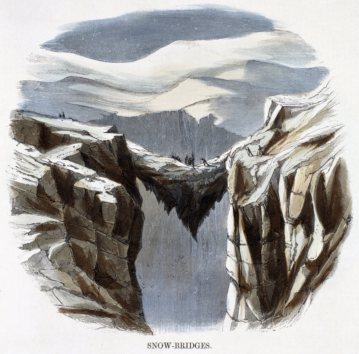 Snow-bridges, fra Phenomena of Nature, 1849 af Josiah Wood Whymper