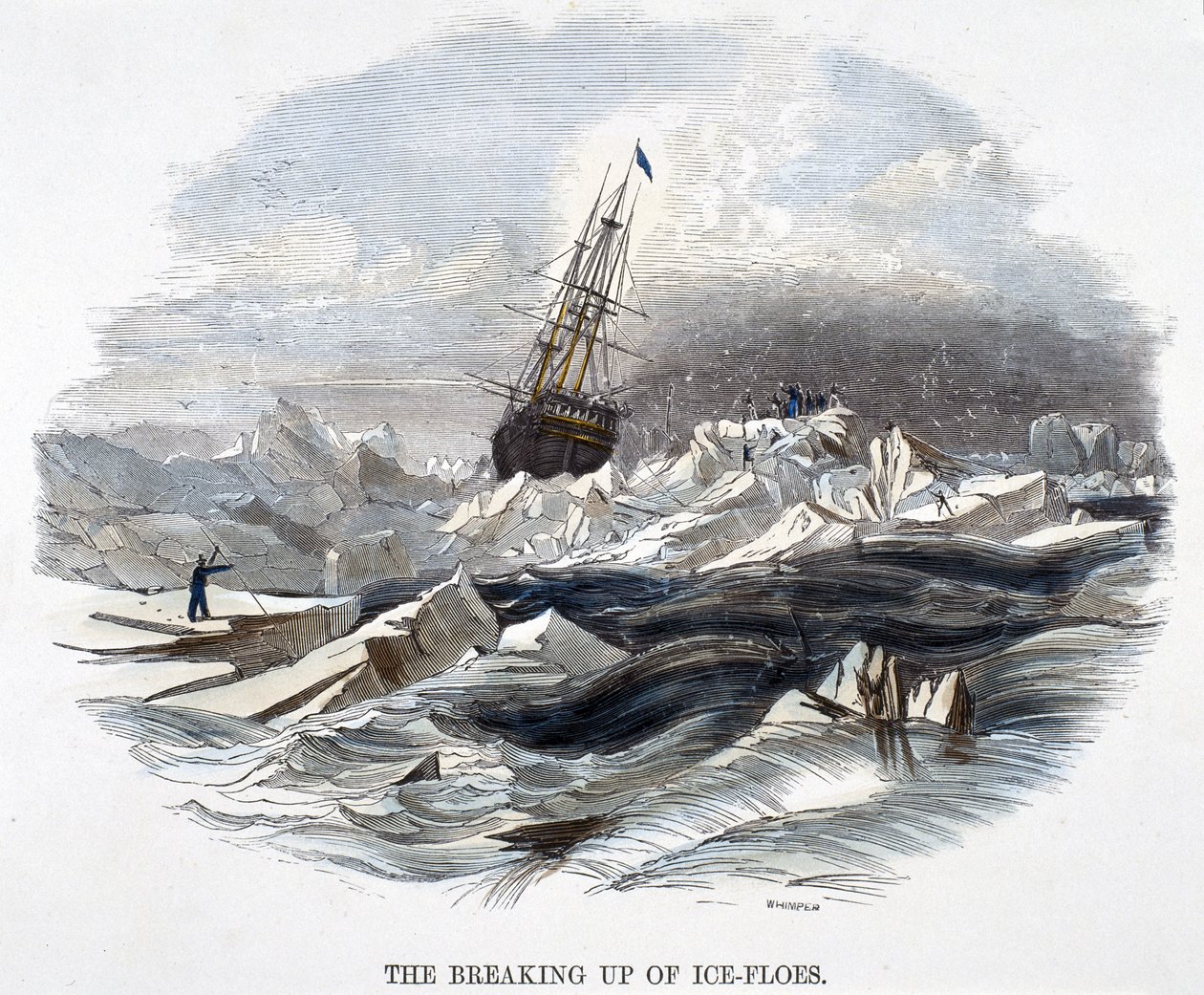 The Breaking Up of Ice-floes, fra Phenomena of Nature, 1849 af Josiah Wood Whymper
