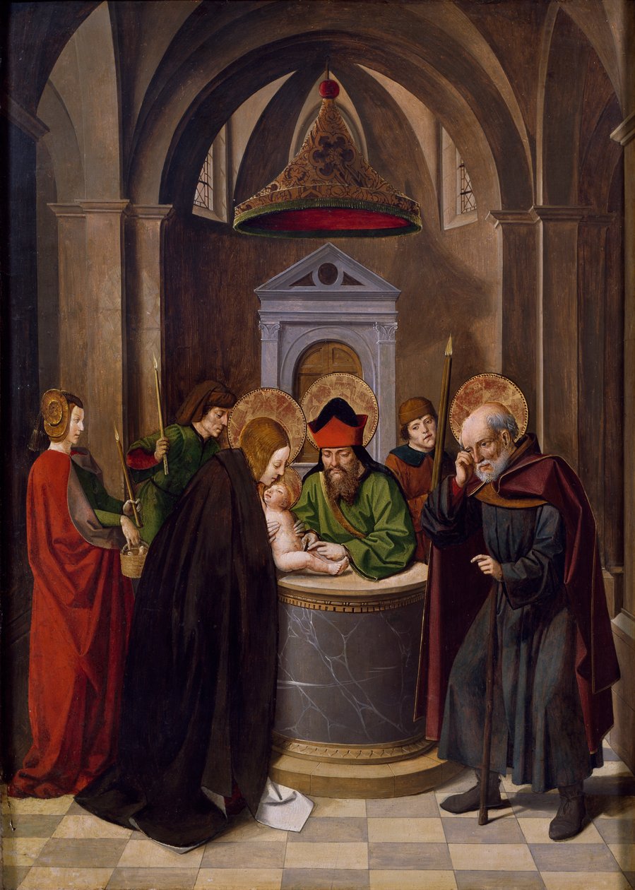 Jesu omskæring, af Josse Lieferinxe (død før 1508) af Josse (fl.1493 1508) Lieferinxe