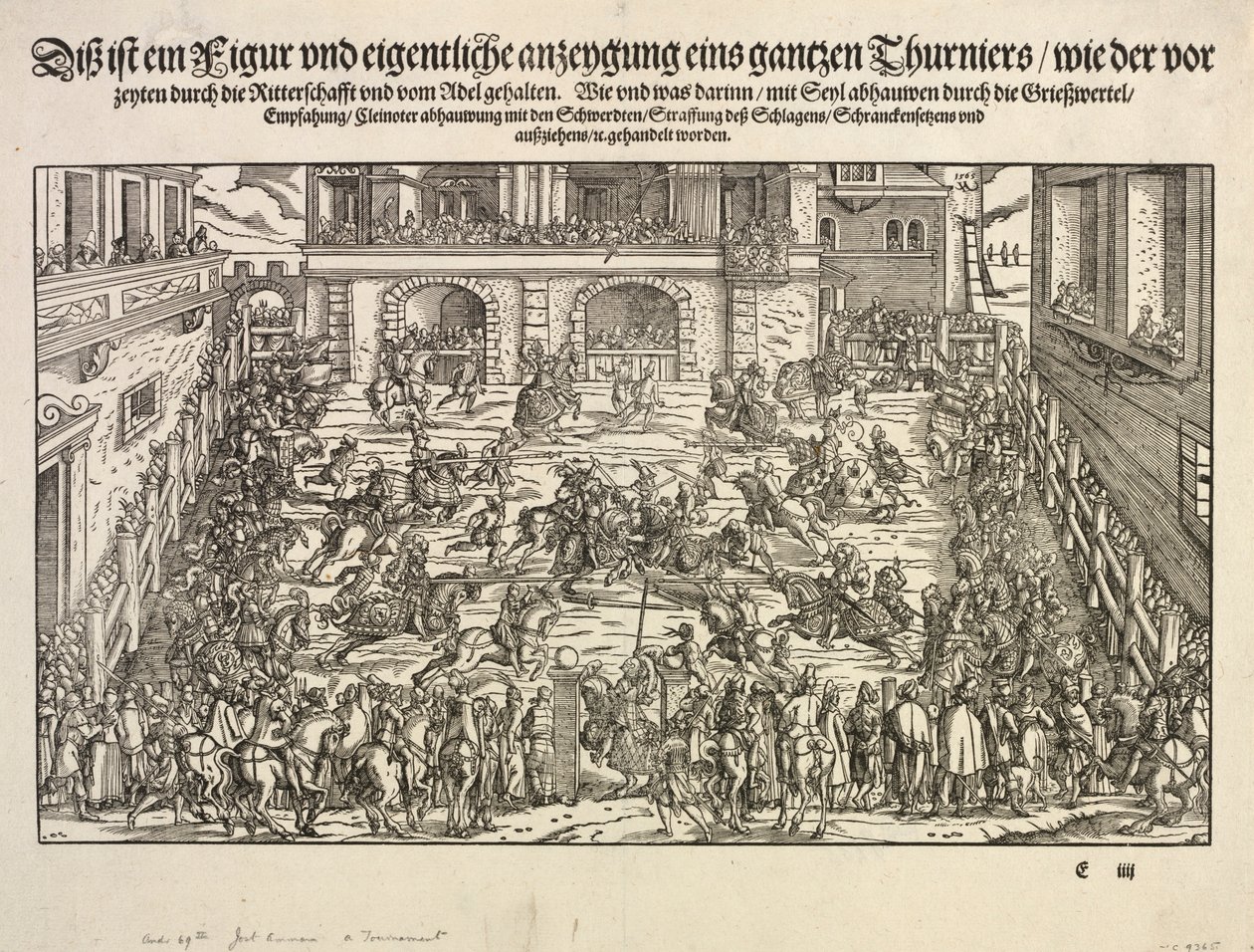 En turnering, 1565. af Josse Amman
