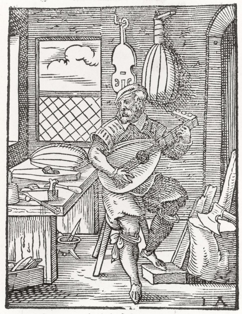 Instrumentmagerens Værksted, ca. 1570 af Jost Amman