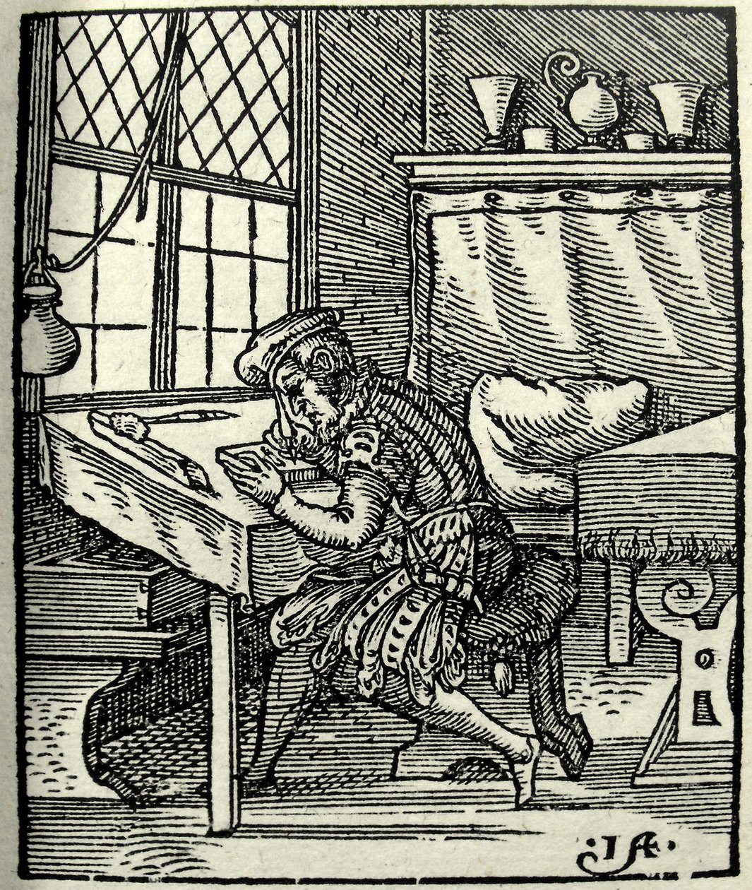 Træblokskæreren, 1568 af Jost Amman