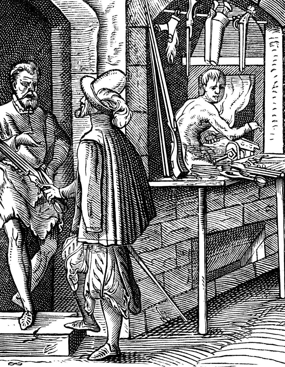 Harquebusier eller håndvåbenfabrikant, c1559-1591 af Jost Amman