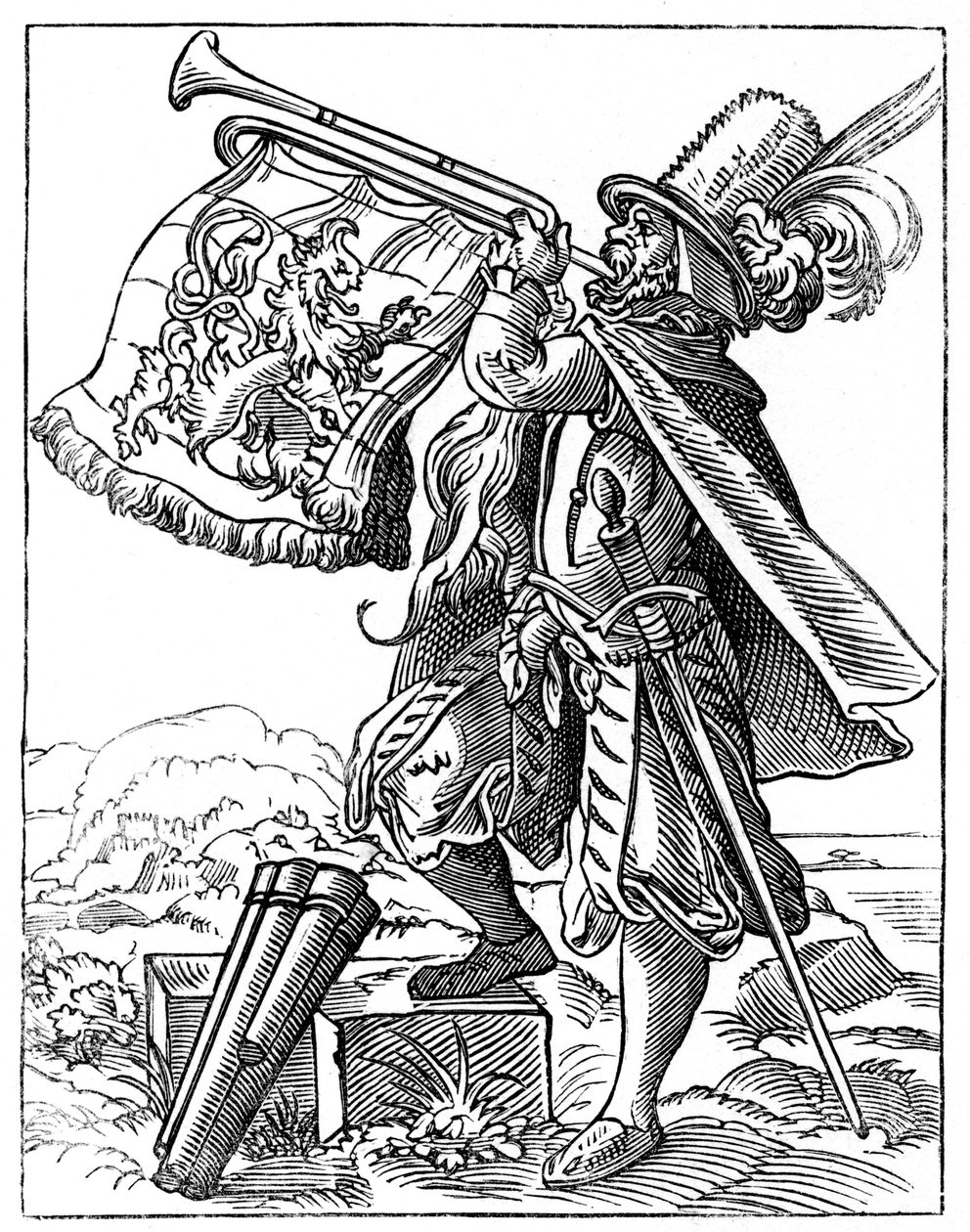 Militær trompetist, 1500-tallet 1849. af Jost Amman