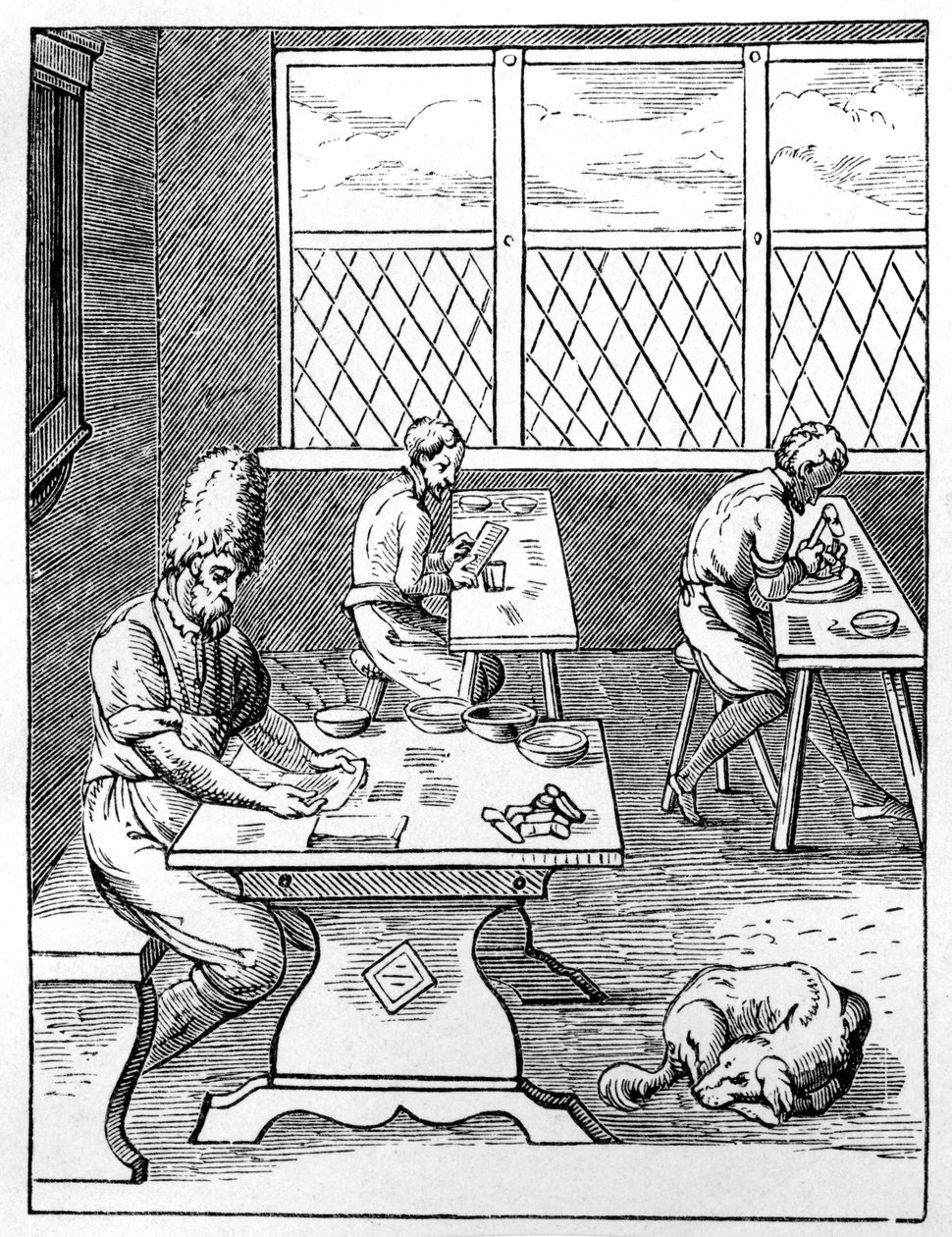 Nåle- og nålemaskine, c1559-1591 af Jost Amman