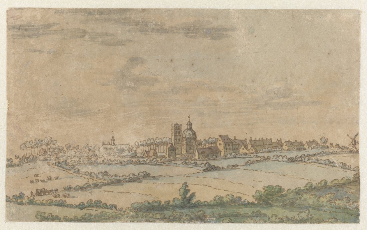 Udsigt over Scherpenheuvel, Flamsk-Brabant af Josua de Grave (attributed to)
