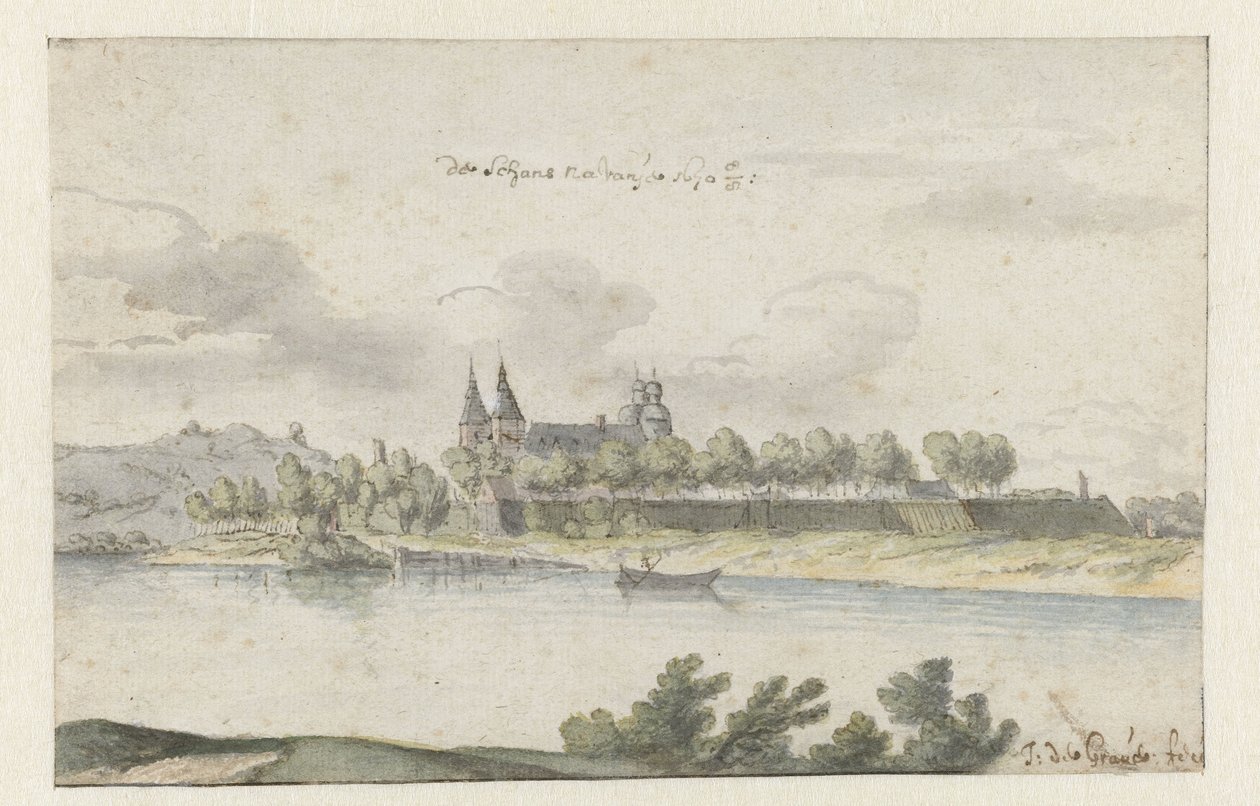 Udsigt over Fort Navagne, Limburg af Josua de Grave