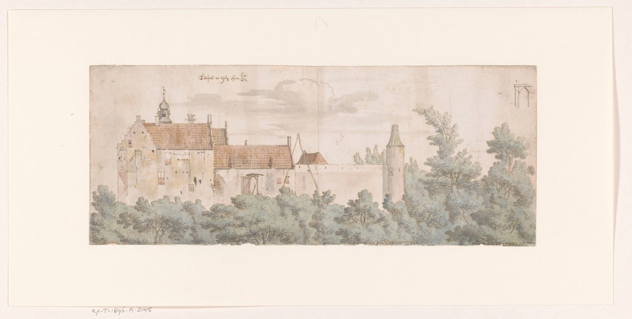 Udsigt over Ooij Slot, Nordbrabant af Josua de Grave