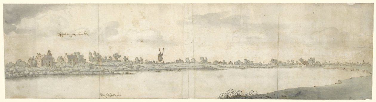 Udsigt over Kasteel Ooij, nær Nijmegen, Nordbrabant af Josua de Grave