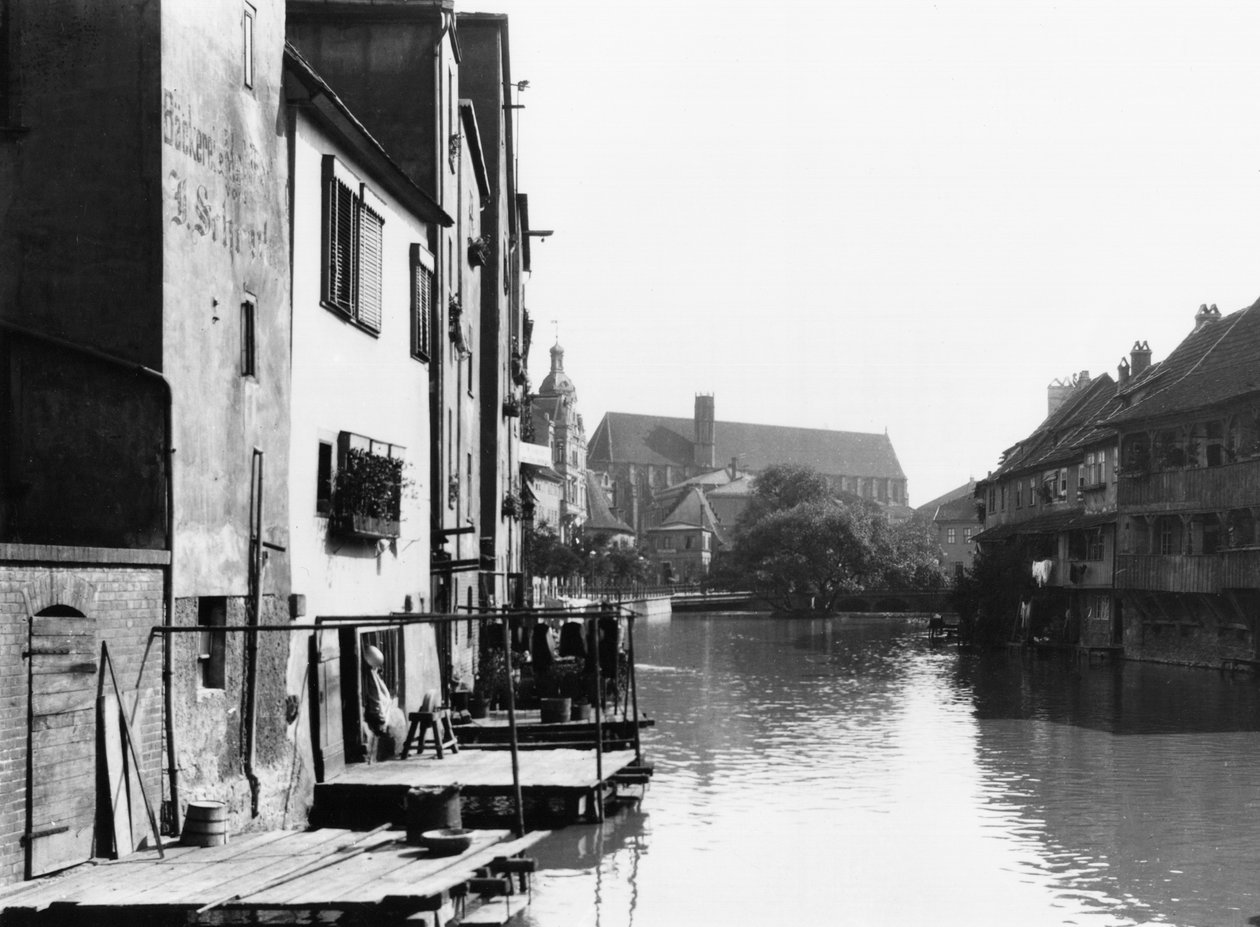 Floden Gera ved Erfurt, Thiringia, ca. 1910 af Jousset