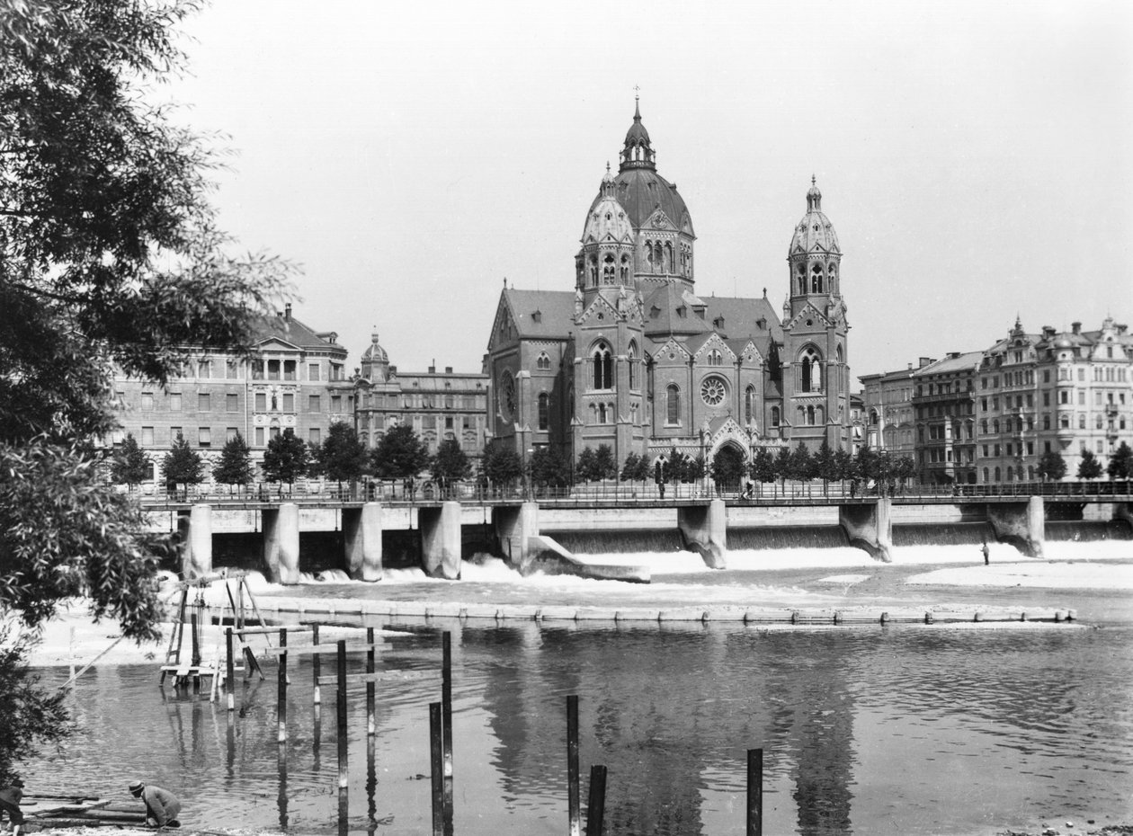Isar-floden ved München, ca. 1910 af Jousset