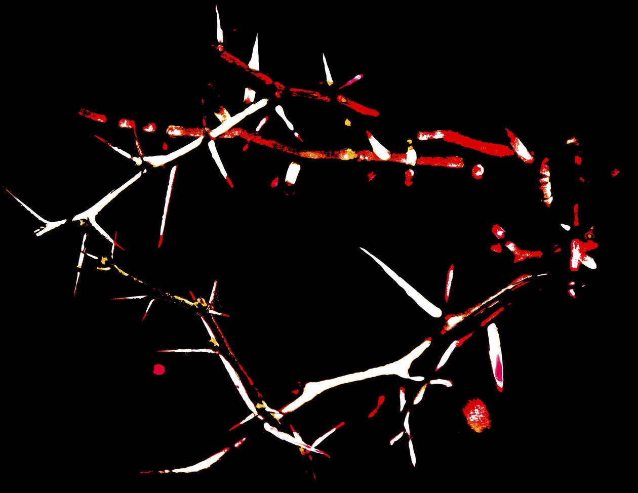 Crown of Thorns, 2015 (overmalet fotografi) af Joy Lions