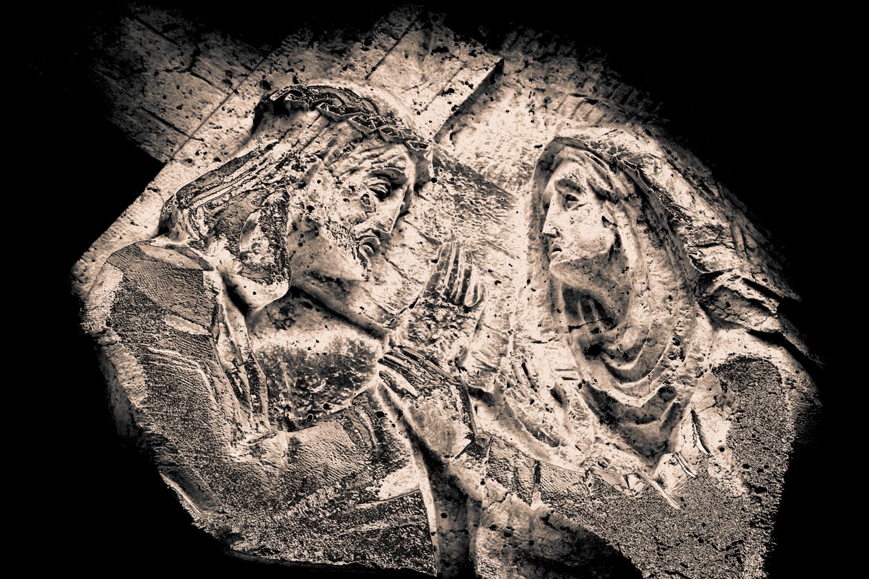 Jesus og Maria, fra serien Korsvejen 2015 (fotografi) af Joy Lions