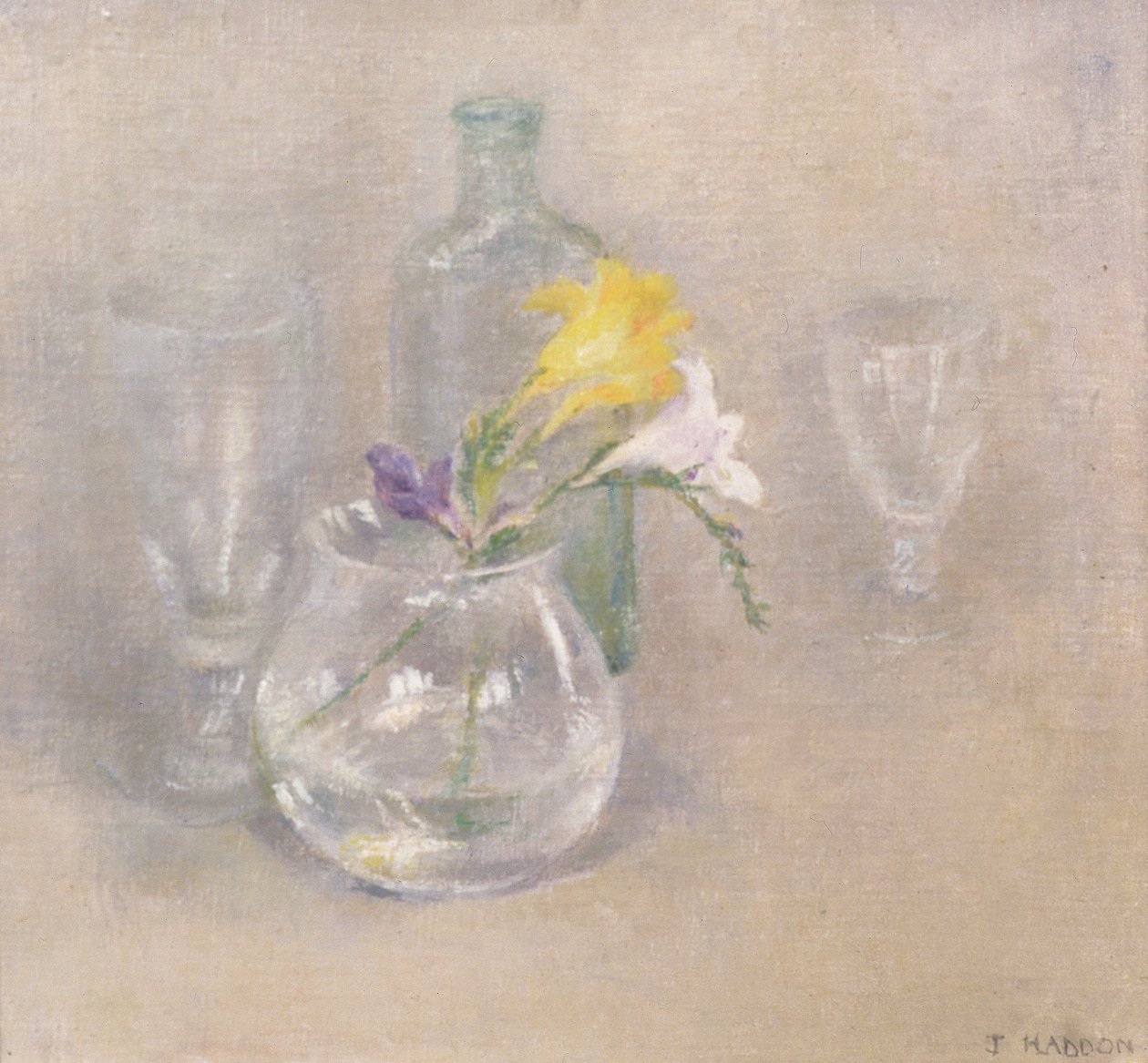 Stilleben med glas af Joyce Haddon