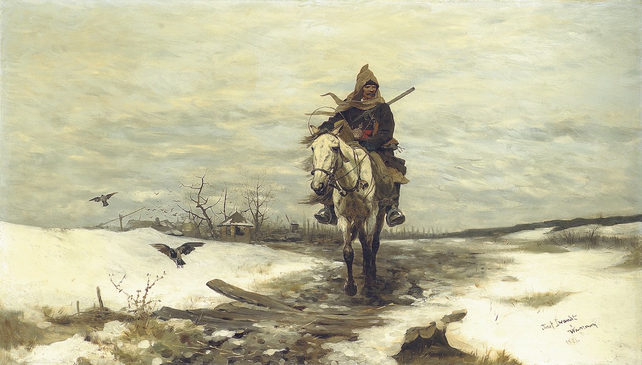 Den enlige jæger, 1881 af Jozef Brandt