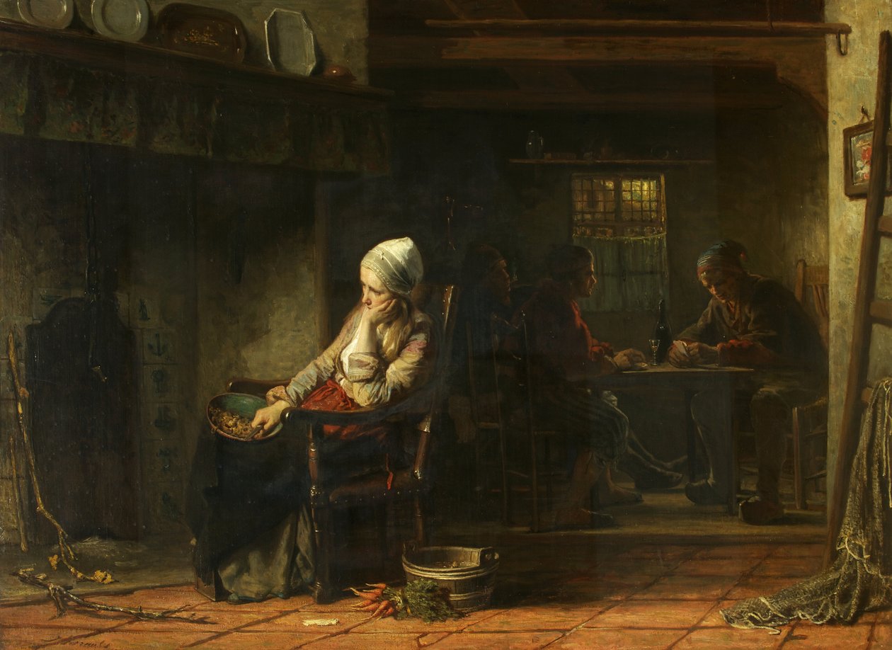 En ulykkelig kvinde eller hjemlige sorger, 1859 af Jozef Israëls
