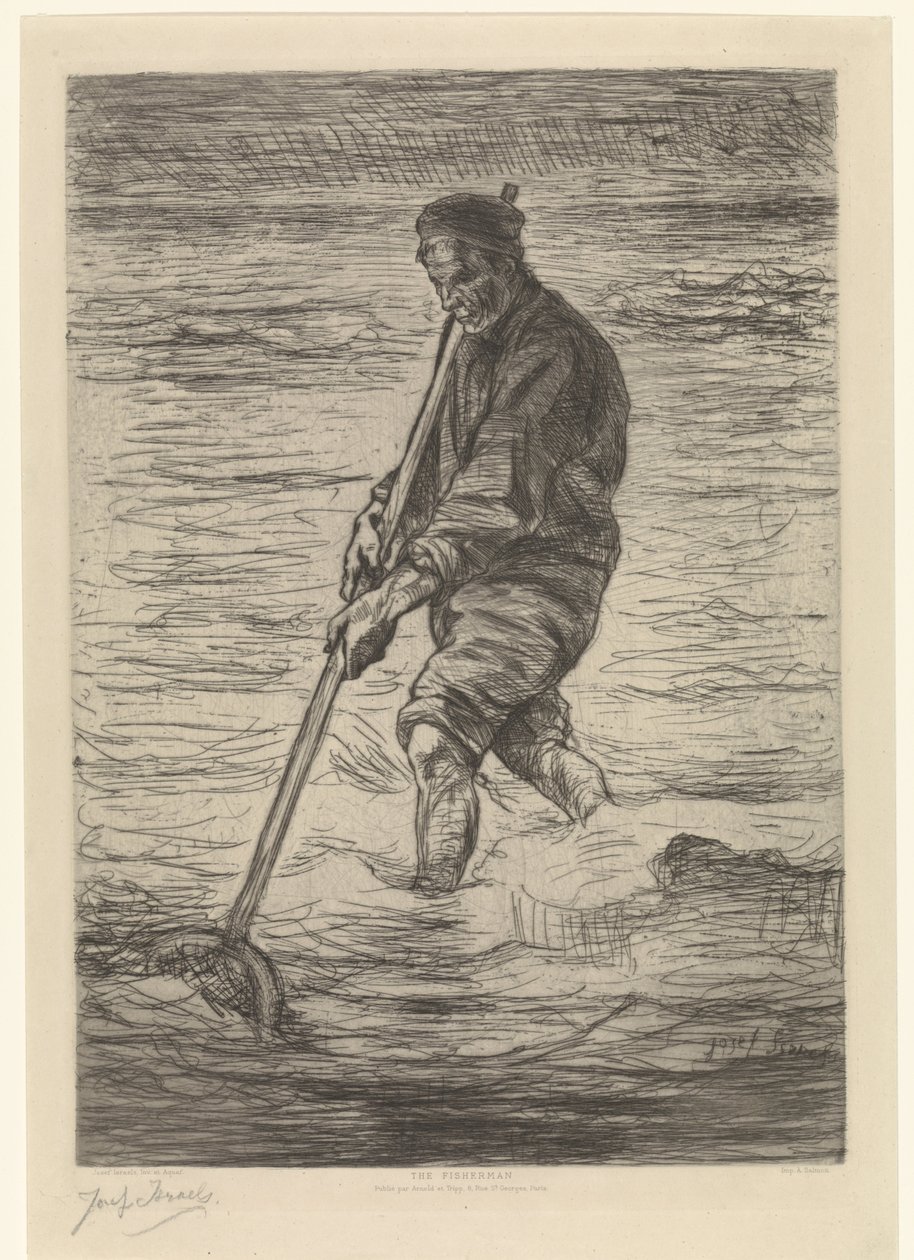 Skalfiskeren Fiskeren (titel på objekt) af Jozef Israëls