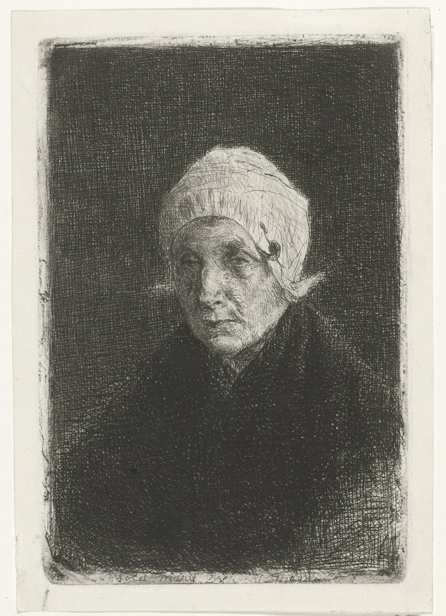 gamle dame Katwijk Old Mary (titel på objekt) af Jozef Israëls