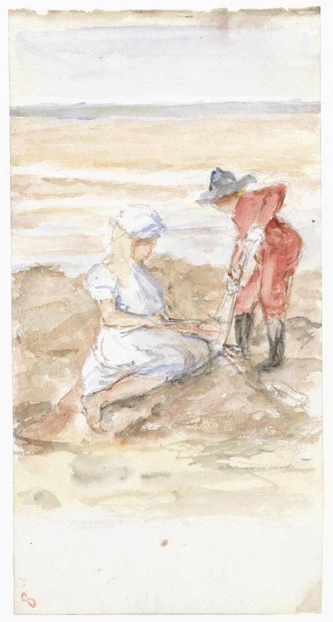 Børn, der spiller på stranden af Jozef Israëls