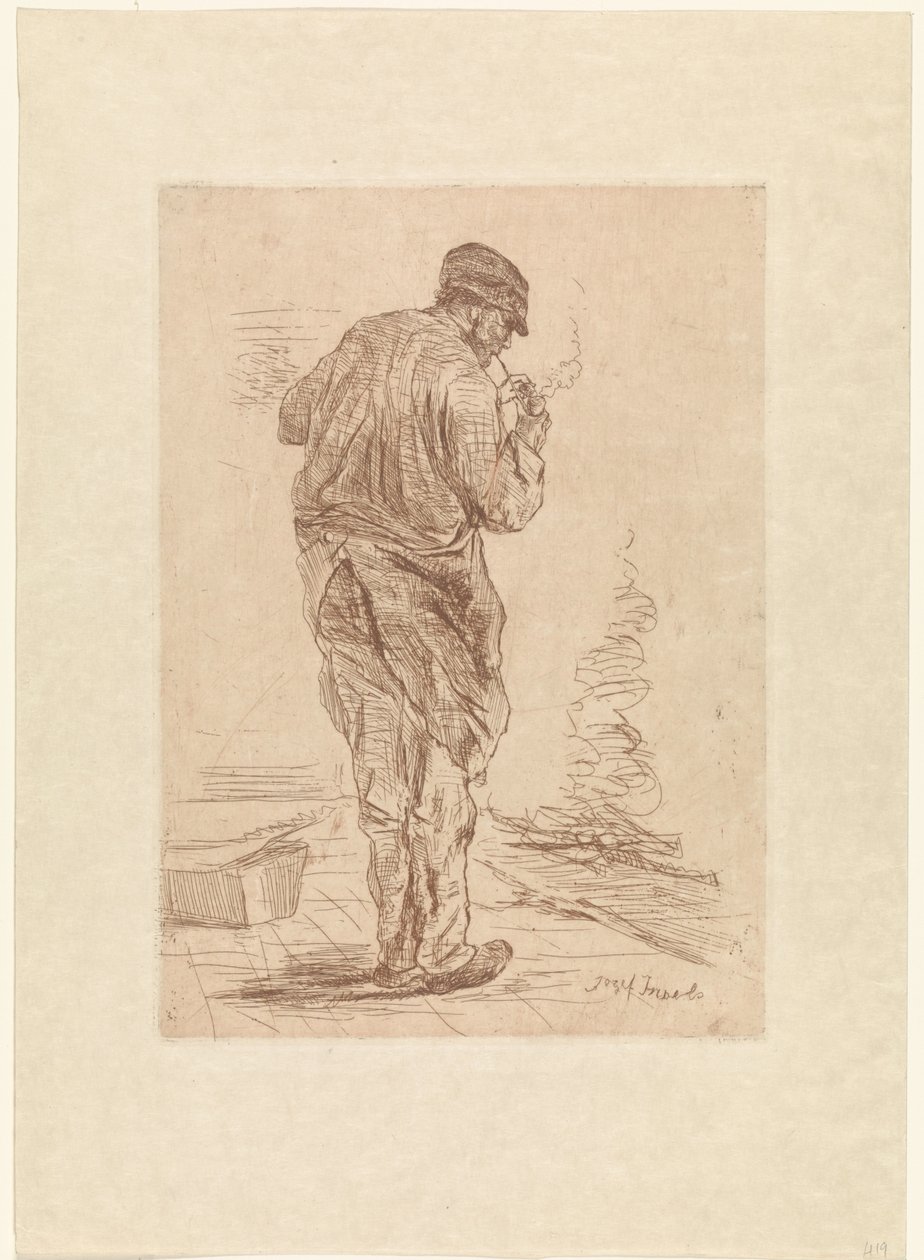 Piberygende mand af Jozef Israëls