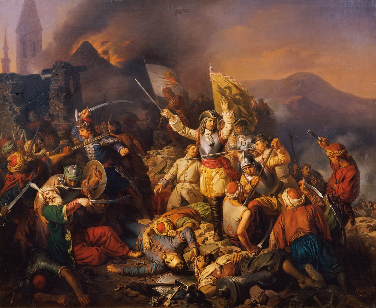Generobringen af ​​Ofen fra tyrkerne i 1686 af Jozsef Molnar