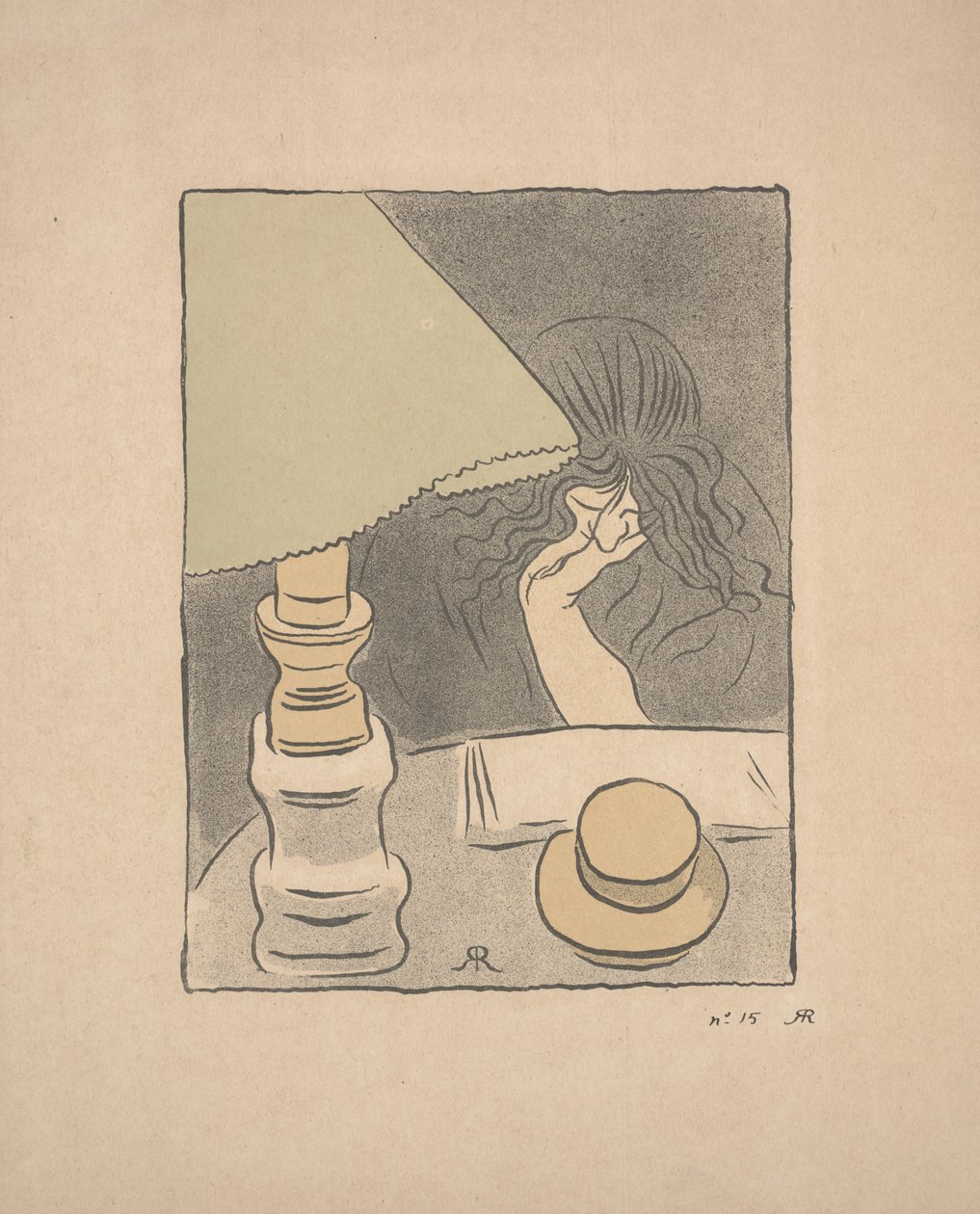 Læser med en lampe af József Rippl Rónai