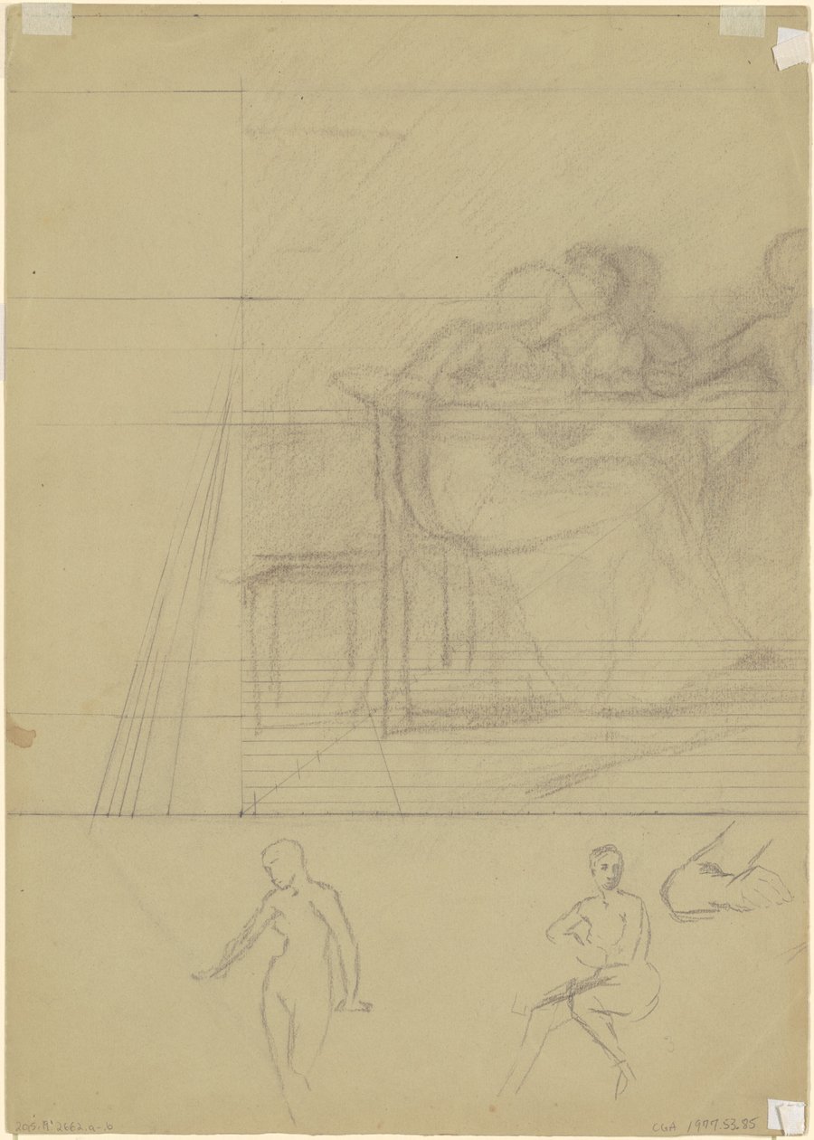 Studier af figurer [verso] af Jr. Enoch Wood Perry