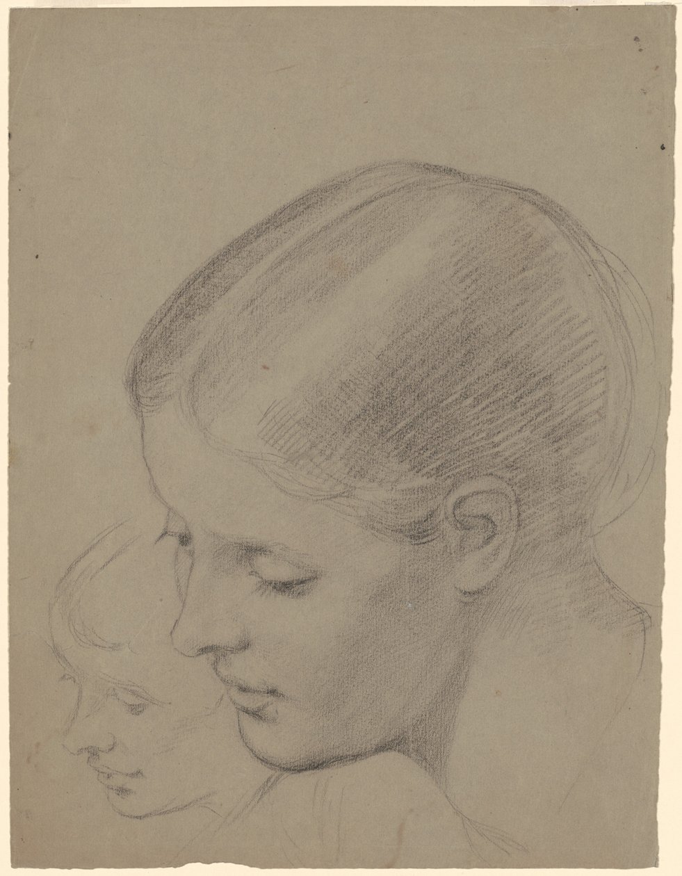 Studier af et kvindeligt hoved [recto] af Jr. Enoch Wood Perry