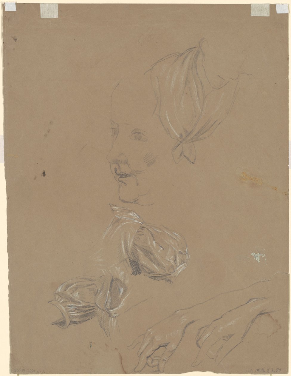 Studier af en kvinde og hendes kjole [verso] af Jr. Enoch Wood Perry