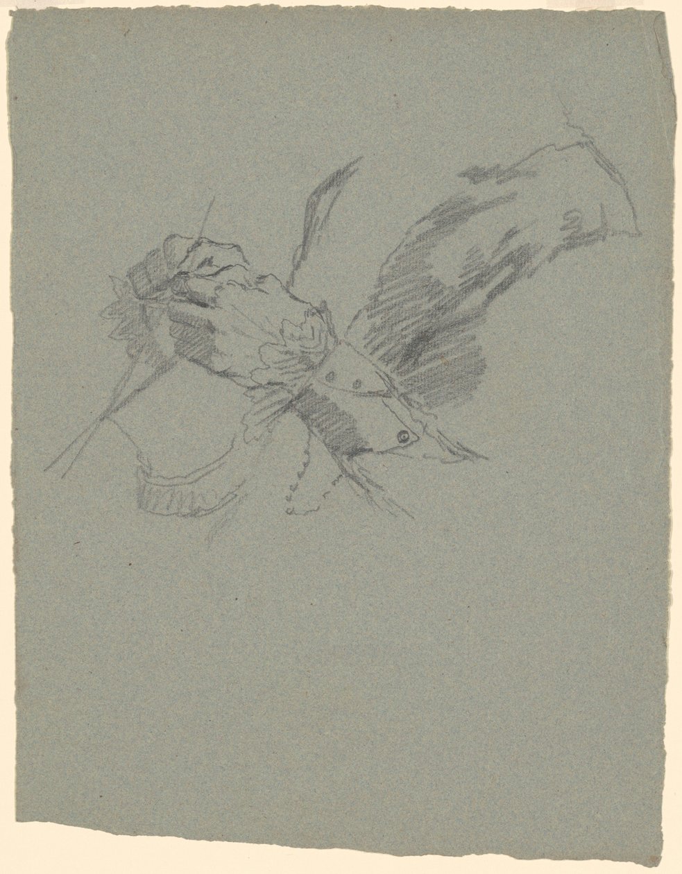 Studie af håndstrikning [recto] af Jr. Enoch Wood Perry