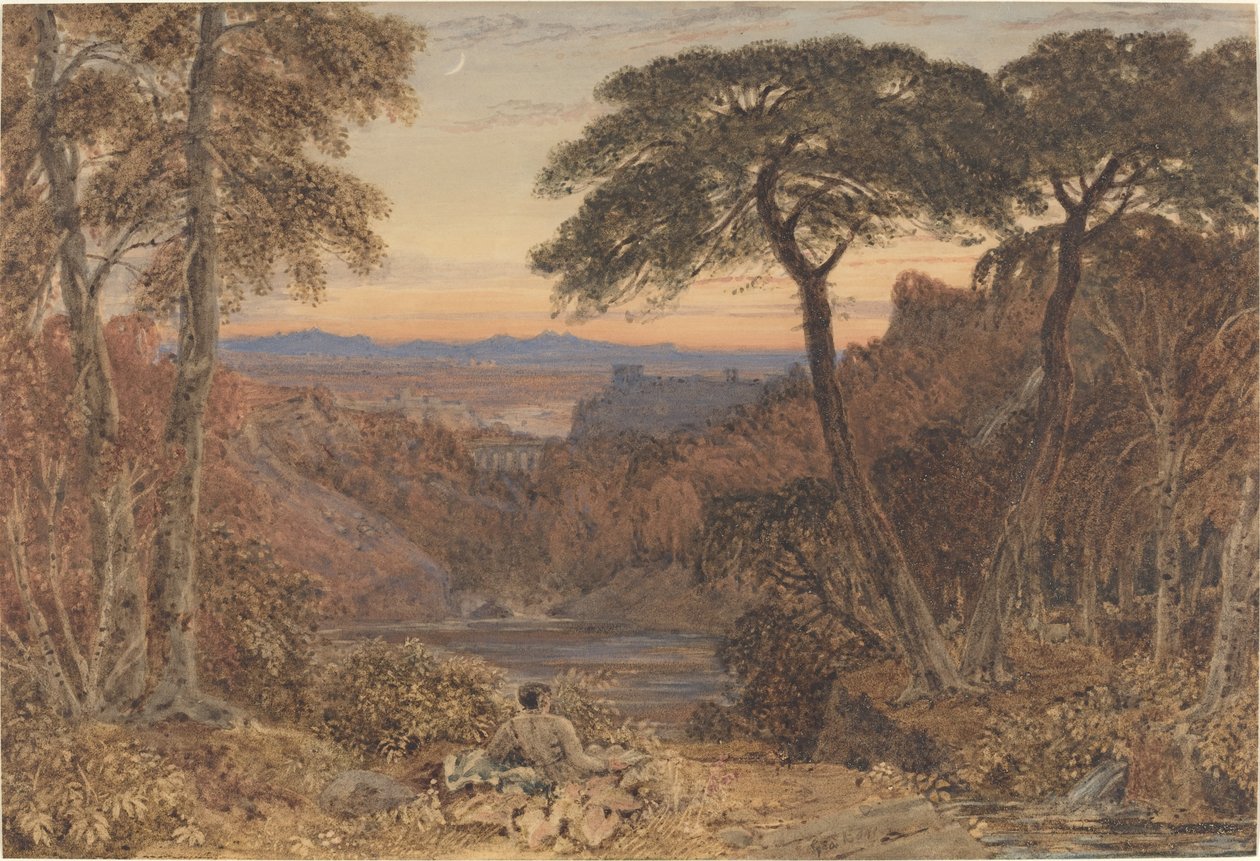 Et arkadisk landskab af Jr. George Barret
