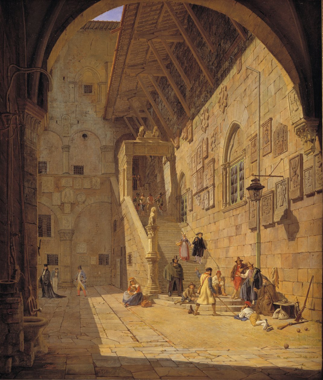 Gården til Palazzo del Bargello. Firenze af Jørgen Roed