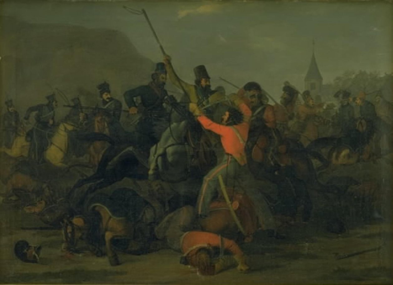 Oberst Boncke Bönnichsens fald den 6. december 1813 under en fægtning mellem jyske dragoner og kosakker af Jørgen V. Sonne