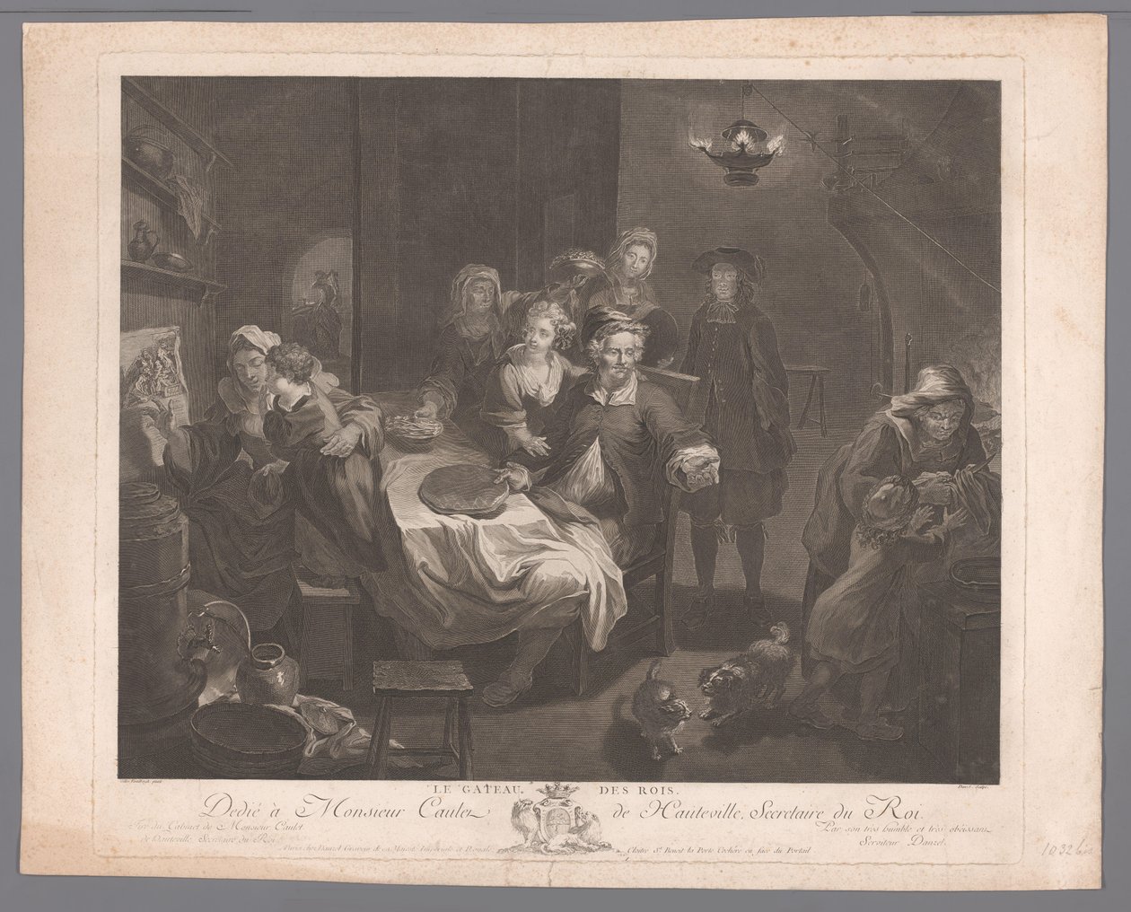 Helligtrekonger fejring Le Gateau des Rois. (titel på objekt) af Jérôme Danzel