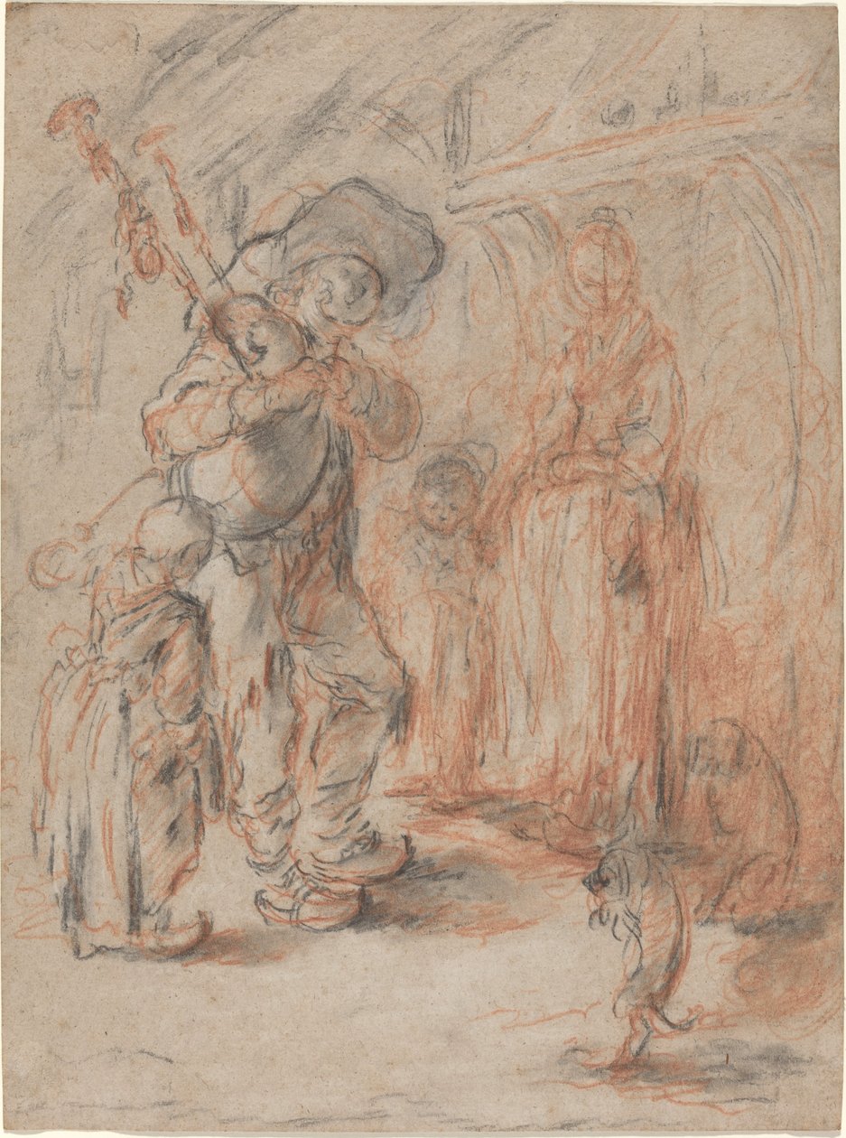 Studie til "The Kitchen With Peasants" af Jérôme François Chantereau