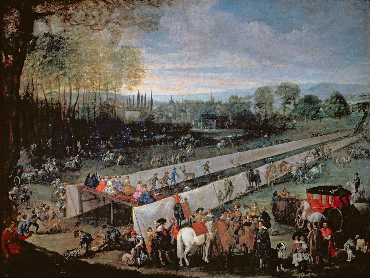 La Caceria del Tabladillo, Aranjuez af Juan Bautista Martinez Del Mazo