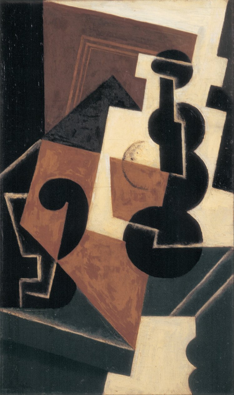 Glas og vandflaske af Juan Gris