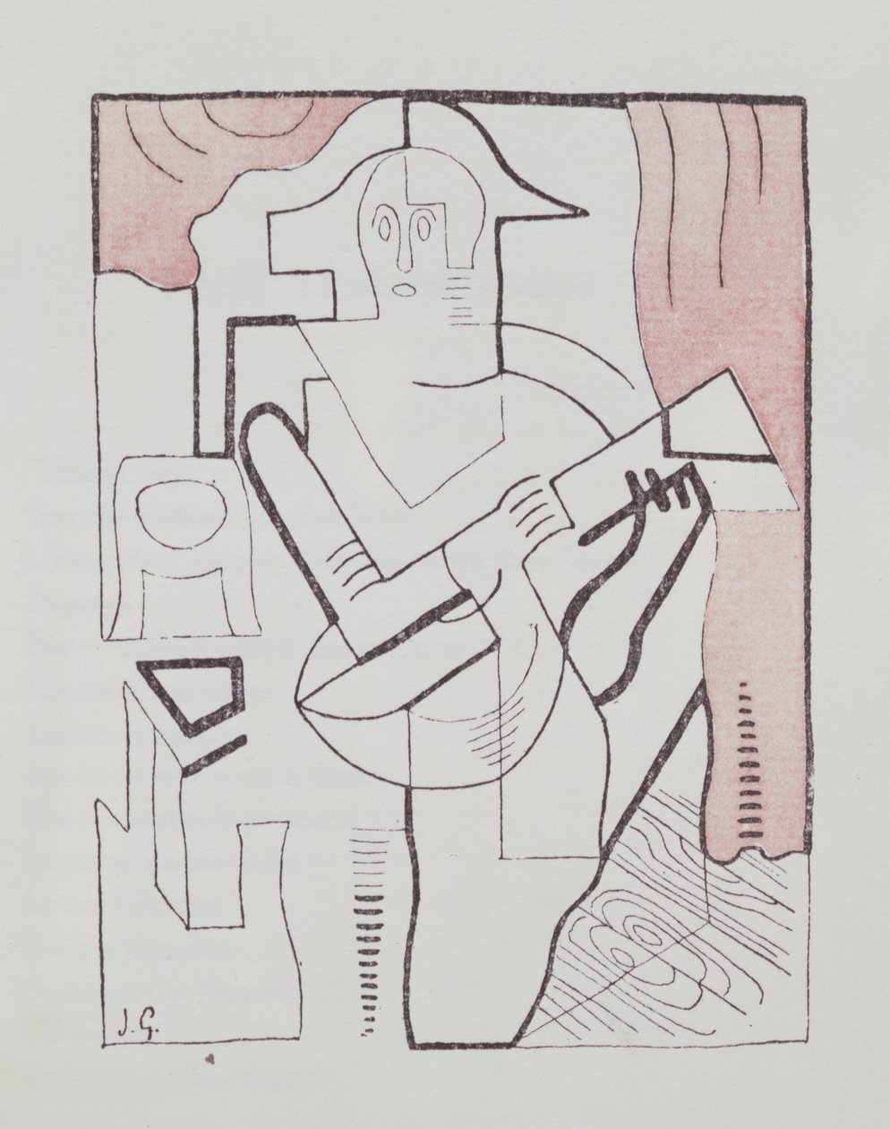 Illustration til "La Guitare Endormie" af Pierre Reverdy (1889-1960) 1919 af Juan Gris