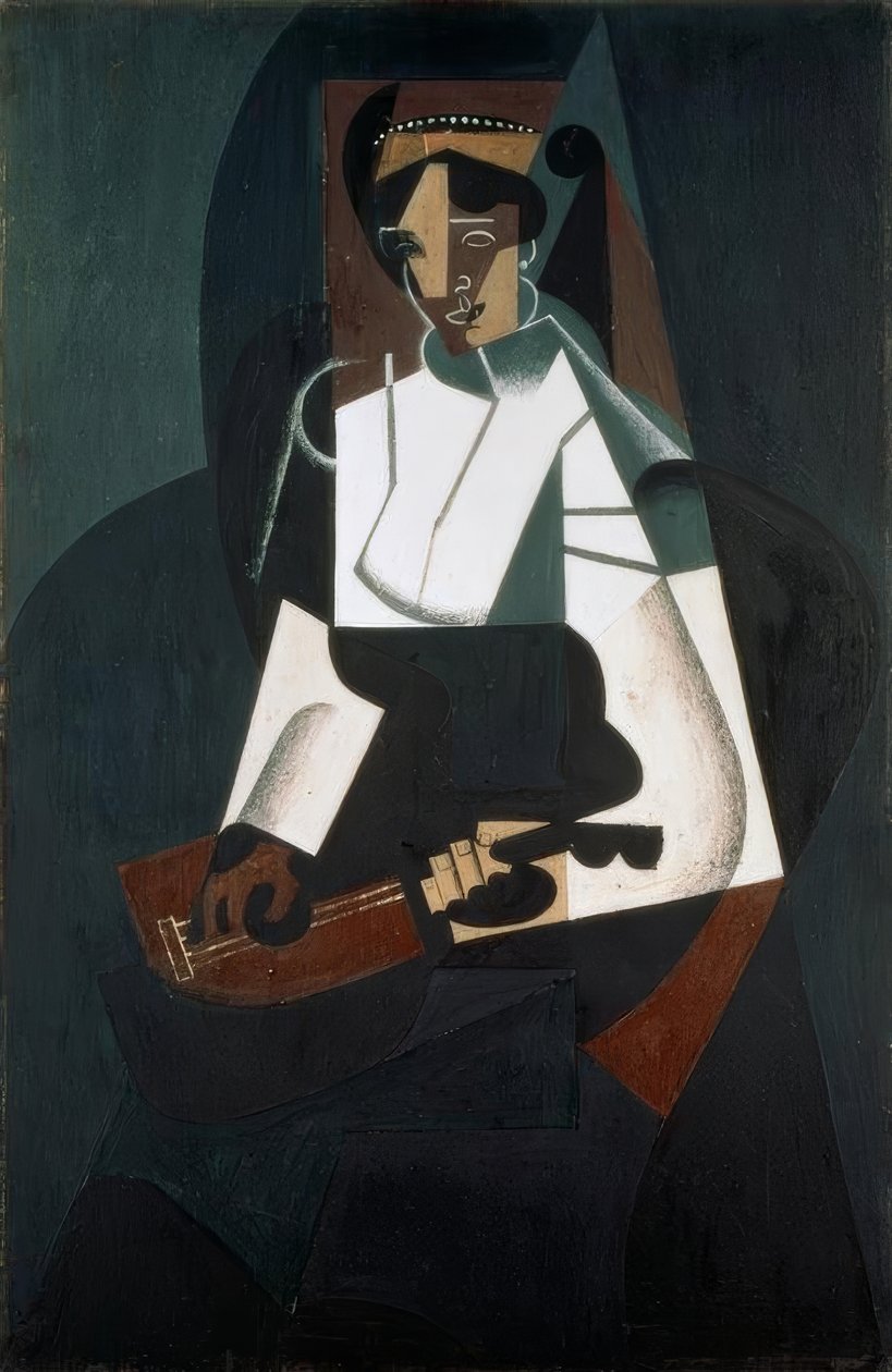 Kvinden med mandolinen af Juan Gris