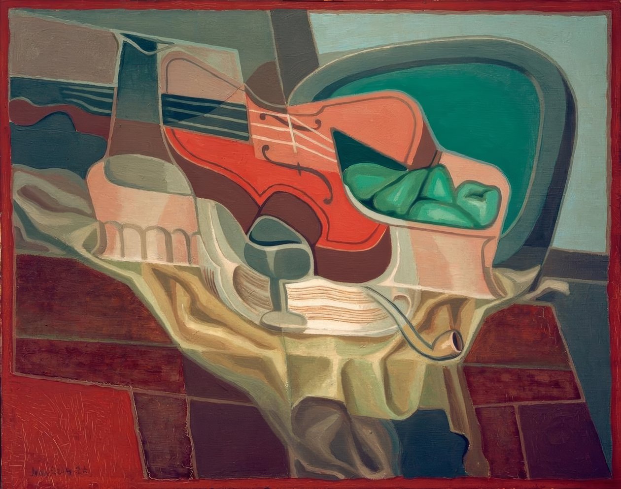 Stilleben (bord med lænestol) af Juan Gris