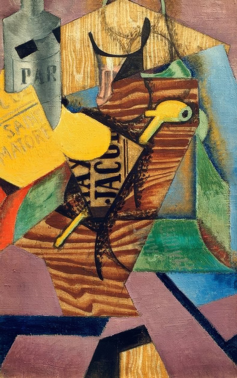 Stilleben med bog (Saint Matorel) af Juan Gris