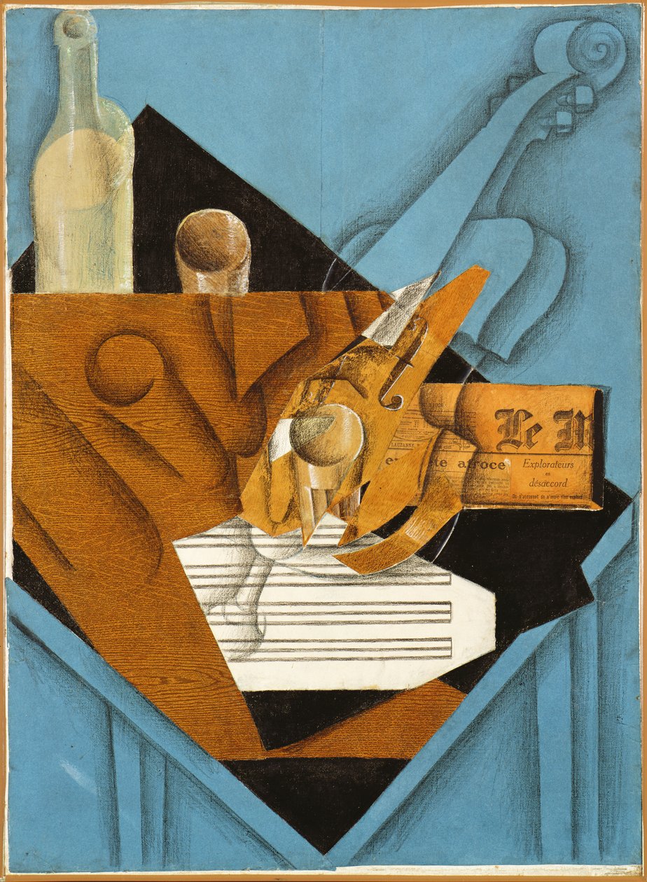 Musikernes bord, 1914 (collage) af Juan Gris