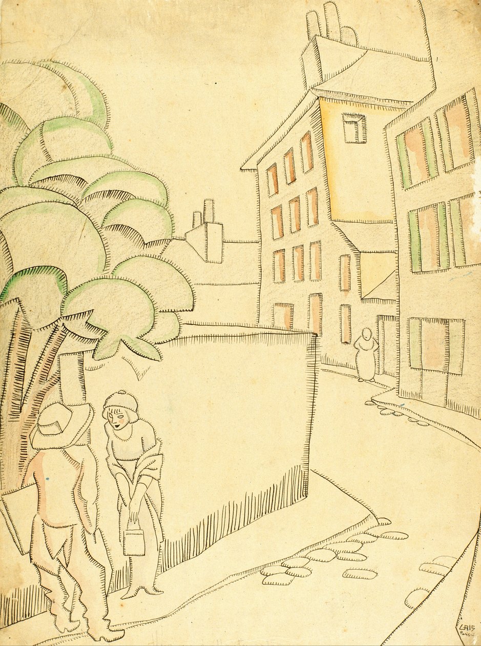 En gade i Montmartre af Juan Gris