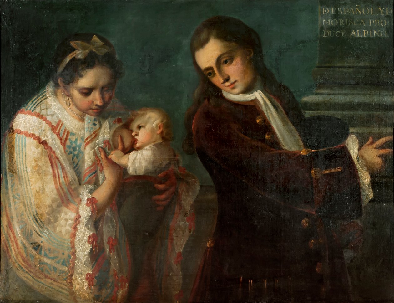 Spanier og Morisca producerer en albino, ca.1715 af Juan Rodríguez Juárez